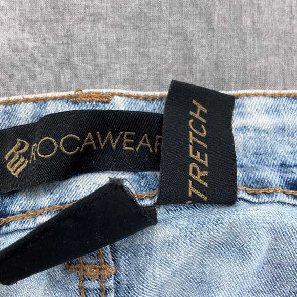 Rocawear Jeans Men 42W x 32L Blue Acid Wash Skinny High Rise Cotton Stretch - Picture 4 of 13